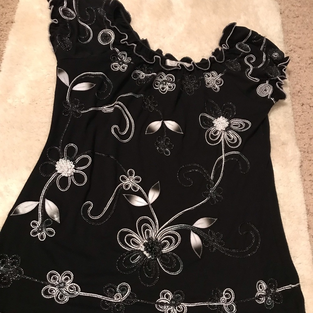 Once 1 Again unique embroidered shirt S